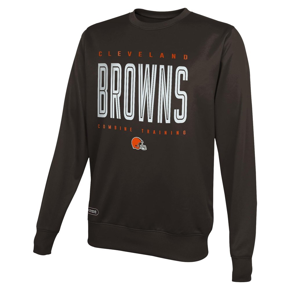 Outerstuff NFL Men's Top Pick Performance Fleece Crew Neck Pullover Sweatshirt, Cleveland Browns, Small