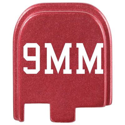 NDZ Performance Rear Slide Cover Plate Compatible with Glock 43 43X 48, Laser Engraved Images in Red Aluminum, Made in USA - 9MM Caliber
