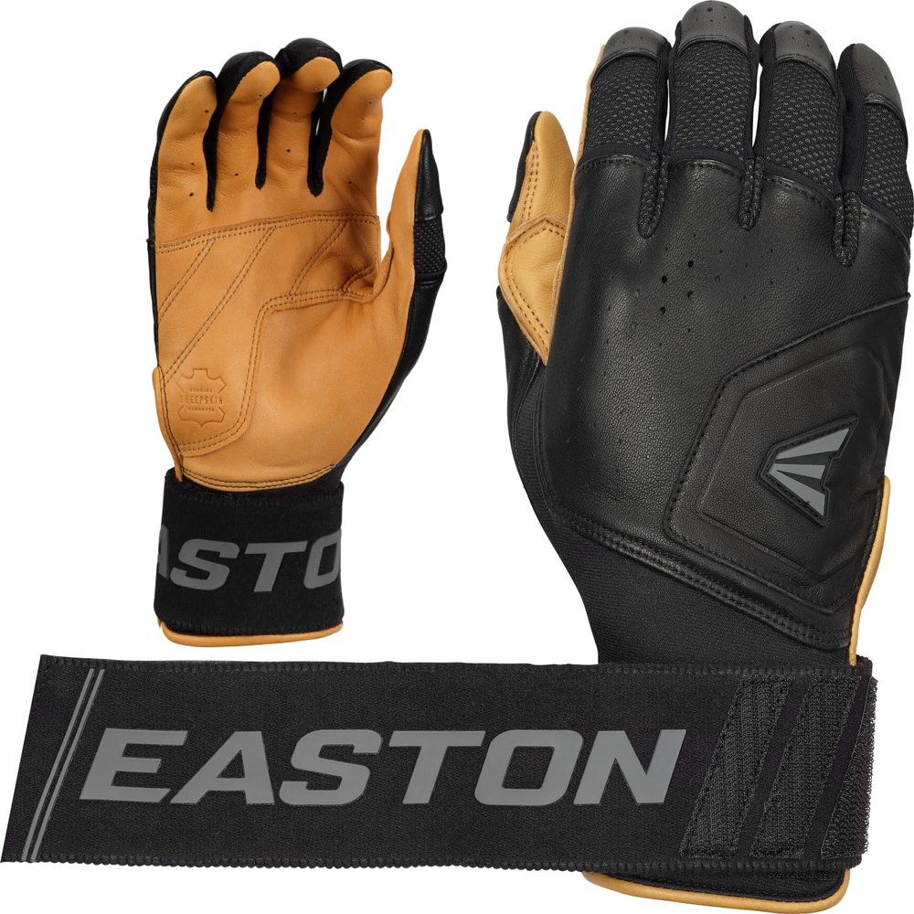 Easton | MAV PRO LOCKED IN Baseball Batting Gloves | Carmel/Black | Adult XX-Large