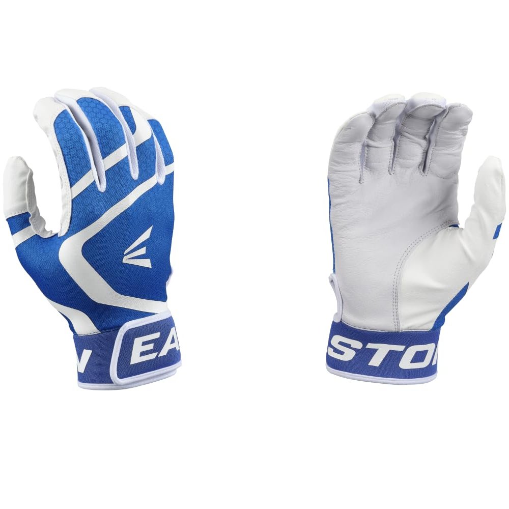 Easton | MAV GT Baseball Batting Gloves | White/Royal | Adult Medium