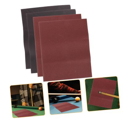 BESPORTBLE 4sheets Professional Billiard Cue Polishing Sandpaper Tool for Cue Maintenance Includes Grit for Grit for Shafts Random Back Design