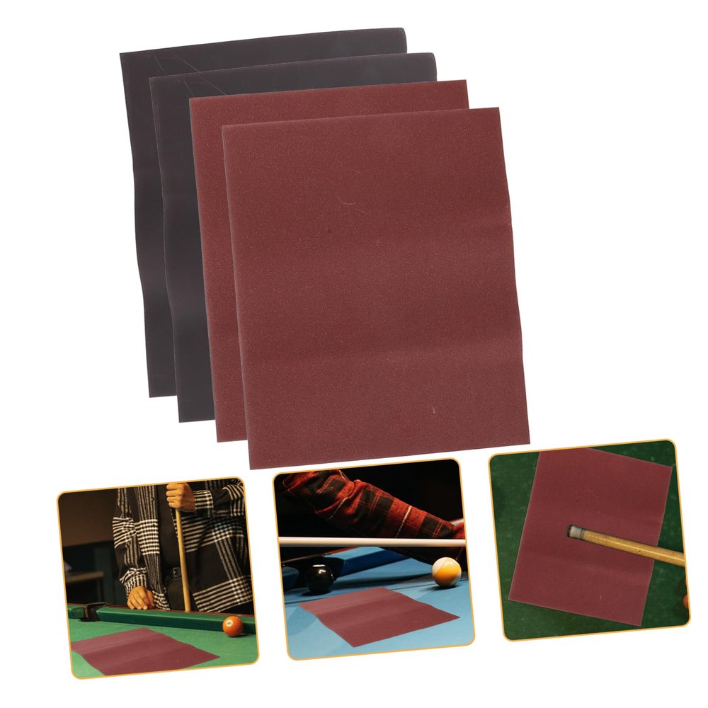 BESPORTBLE 4sheets Professional Billiard Cue Polishing Sandpaper Tool for Cue Maintenance Includes Grit for Grit for Shafts Random Back Design