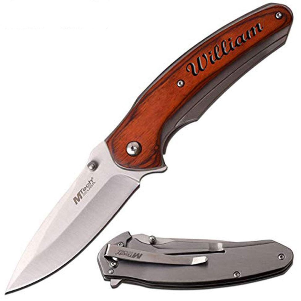 GIFTS INFINITY Customizied Engraving - Personalized Wooden Pocket Knife (GI-A968SW)