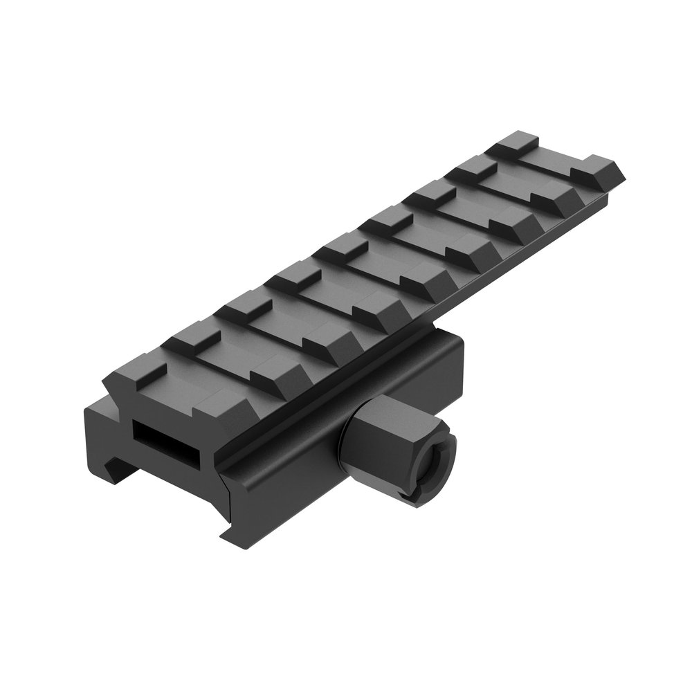 8-Slot Picatinny Rail Riser Mount (1"/0.83"/0.5" Height), 3.4" Length Flat Top Mount Adapter and Riser Mount (Low- 0.5") (MT050-8)
