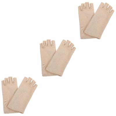 BESPORTBLE 3 Pairs Women's Thin Gloves Blocking Gloves Sunblock Fingerless Sun for Women Riding Half Finger Sun Protective Cloth Gel Fitness