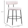 Zuo Blanca Barstool (Set of 2) Ivory, White Barstool, Modern Style, Shearling Style Fabric, Shearling Style Fabric, Plywood, Indoor Bar, 18.5" W x 21.3" D x 40.9" H view 3