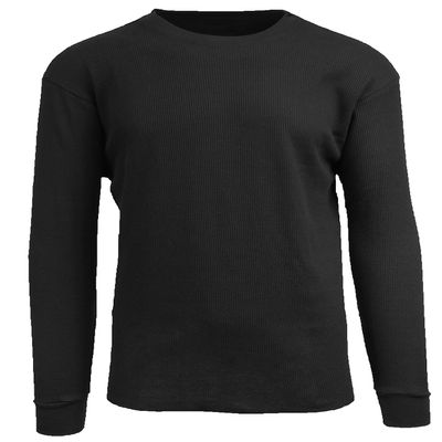 Galaxy by Harvic Mens Crew Neck Thermal Shirt (Multiple Sizes/Colors) Jet Black