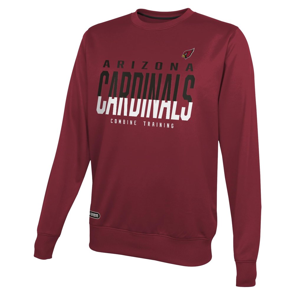 Outerstuff NFL Men's Pro Style Performance Fleece Crew Neck Pullover Long Sleeve Sweatshirt, Arizona Cardinals, X-Large