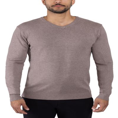 X RAY Mens V Neck Sweater, Basic Slim Fit Pullover, V-Neck Dress Sweater for Men Fall Winter (Big & Tall), Concrete, 4X-Large
