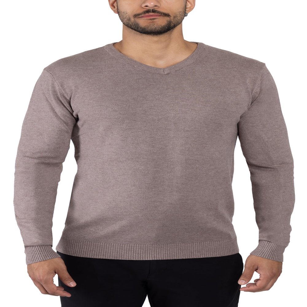 X RAY Mens V Neck Sweater, Basic Slim Fit Pullover, V-Neck Dress Sweater for Men Fall Winter (Big & Tall), Concrete, 4X-Large