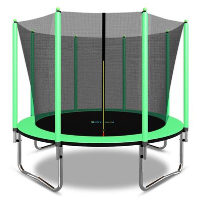 SkyBound Trampoline with Safety Padded Poles - 10ft 12ft 14ft 15ft 16ft Large Outdoor Backyard ASTM Approved Trampolines for Kids & Adults - Heavy Duty Recreational Outside Trampoline with Safety Net