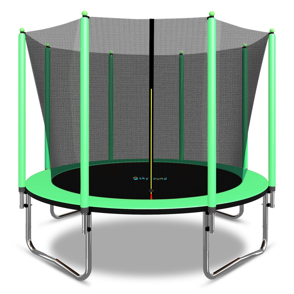 SkyBound Trampoline with Safety Padded Poles - 10ft 12ft 14ft 15ft 16ft Large Outdoor Backyard ASTM Approved Trampolines for Kids & Adults - Heavy Duty Recreational Outside Trampoline with Safety Net