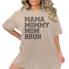 Mama Mommy Mom Bruh Shirts Funny Graphic Tees Cute Letter Print Momma Tshirts Short Sleeve Tops view 1