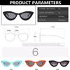 XLUMIO Small Frame Sunglasses Men Women Vintage Cat Eye Sun Glasses Concave Black Cateye Eyewear Shades UV400,black gradient gray,one size view 2