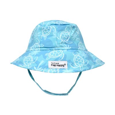 Flap Happy Children Unisex Bucket Hat UPF 50+, Highest Certified UV Sun Protection, AZO-Free dye, Medium, Tortuga Bay