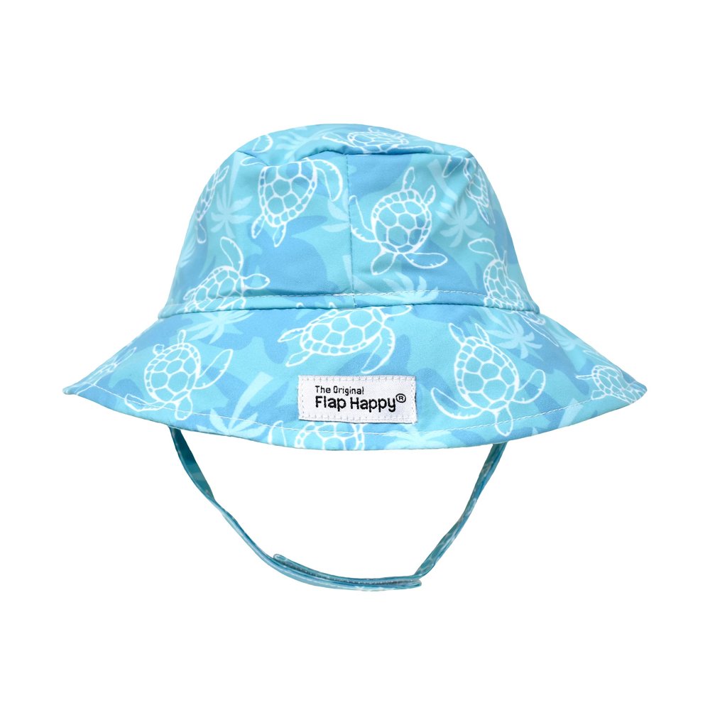 Flap Happy Children Unisex Bucket Hat UPF 50+, Highest Certified UV Sun Protection, AZO-Free dye, Medium, Tortuga Bay