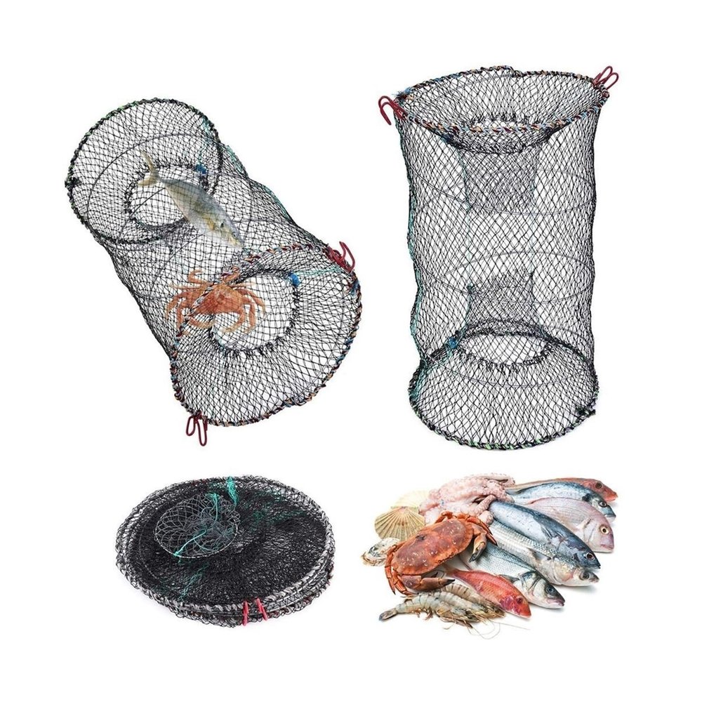 AOKLEY Fish Baskets Catcher Pot Fishing Net Fishing Shrimp Fish Crab Crab Cage Spring Cage Easy to Use Fishing Protection
