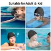 2 pcs Black Cloth Swim Caps for Women, Fabric Durable Non-Waterproof Elastic Swimming Pool Cap Bathing Cap for Long Hair view 4