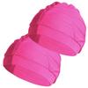 2 pcs Rose Red Cloth Swim Caps for Women, Fabric Durable Non-Waterproof Elastic Swimming Pool Cap Bathing Cap for Long Hair