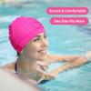 2 pcs Rose Red Cloth Swim Caps for Women, Fabric Durable Non-Waterproof Elastic Swimming Pool Cap Bathing Cap for Long Hair view 4