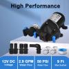 03526-144A 12V RV Water Pump Water System Pump, 2.9 GPM, 50 PSI Triplex Diaphragm Pump 12 VOLTS DC Boat and RV Water Pump, Self Priming Smooth Silent Operation view 2