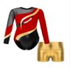 Agoky Girls 2Pcs Sparkle Ballet Dance Outfits Mesh Splice Gymnastic Leotard Unitard Biketard with Booty Shorts Set Tracksuit Red&Gold B 6 Years view 1