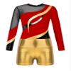 Agoky Girls 2Pcs Sparkle Ballet Dance Outfits Mesh Splice Gymnastic Leotard Unitard Biketard with Booty Shorts Set Tracksuit Red&Gold B 6 Years view 3