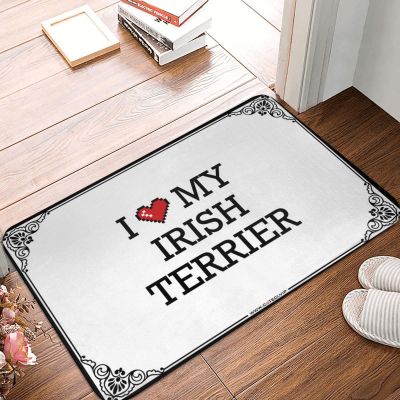 Abipuir Fall Outdoor Mats for Front Door I Love My Irish Terrier Doormat Welcome Mats Funny Man Cave Furniture (Color : Colour, Size : 50X80CM)