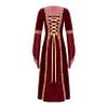 ACSUSS Big Girls Medieval Princess Maxi Dress Renaissance Long Bell Sleeve Vintage Retro Ball Gowns Burgundy A 16 Years view 1