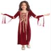 ACSUSS Big Girls Medieval Princess Maxi Dress Renaissance Long Bell Sleeve Vintage Retro Ball Gowns Burgundy A 16 Years view 3