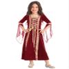 ACSUSS Big Girls Medieval Princess Maxi Dress Renaissance Long Bell Sleeve Vintage Retro Ball Gowns Burgundy A 16 Years view 4