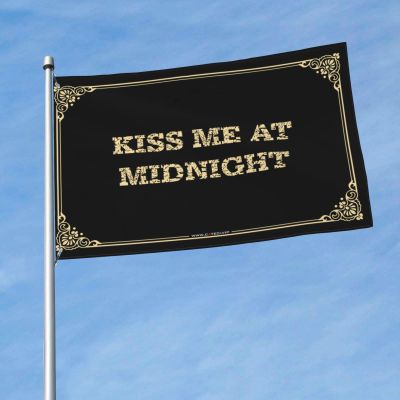 Cool Funny Flags Kiss Me At Midnight Flag Outdoor Porch Decor Camper Decor (Color : Colour, Size : 152X244CM)