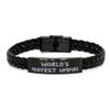 Gag Umpire Gifts, World's, Motivational Birthday Braided Leather Bracelet For Colleagues, Engraved Bracelet From Colleagues, Referee, Gift ideas, Baseball, Softball, Sports view 1