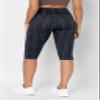 ODODOS Women's Knee Length High Waisted Yoga Capri Leggings with Pockets, Printed Workout Running Sports Athletic Yoga Capris, Wave Line Charcoal, XX-Large view 2