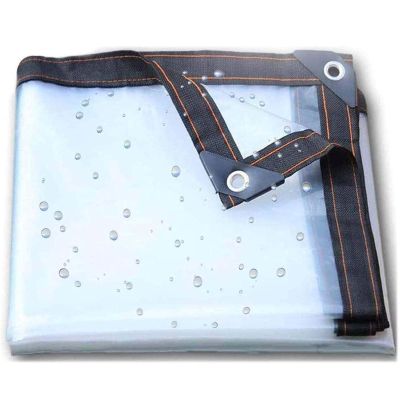 Amunpitic Heavy Duty Waterproof Tarp 16.4x26.2ft, Clear Tarps with Grommets, PVC Tarpaulin Outdoor Windproof, Dustproof, Snowproof, for Camping, Plants Greenhouse, Cars, Patio and Pavilion