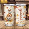 Hyturtle Personalized Fall Llama Maple Leaves Tumbler - Birthday Gifts For Llama Lovers - Fall Autumn Decor Gifts For Farmhouse Thanksgiving - Custom Name 20oz Stainless Steel Tumbler Travel Cup view 2