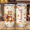 Hyturtle Personalized Fall Squirrel Maple Leaves Tumbler - Birthday Gifts For Squirrel Lovers - Fall Autumn Decor Gifts For Farmhouse Thanksgiving -Custom Name 20oz Stainless Steel Tumbler Travel Cup view 2