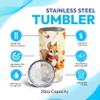 Hyturtle Personalized Fall Squirrel Maple Leaves Tumbler - Birthday Gifts For Squirrel Lovers - Fall Autumn Decor Gifts For Farmhouse Thanksgiving -Custom Name 20oz Stainless Steel Tumbler Travel Cup view 3