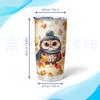 Hyturtle Personalized Fall Owl Maple Leaves Tumbler - Birthday Gifts For Owl Lovers - Fall Autumn Decor Gifts For Farmhouse Thanksgiving - Custom Name 20oz Stainless Steel Tumbler Travel Cup view 4