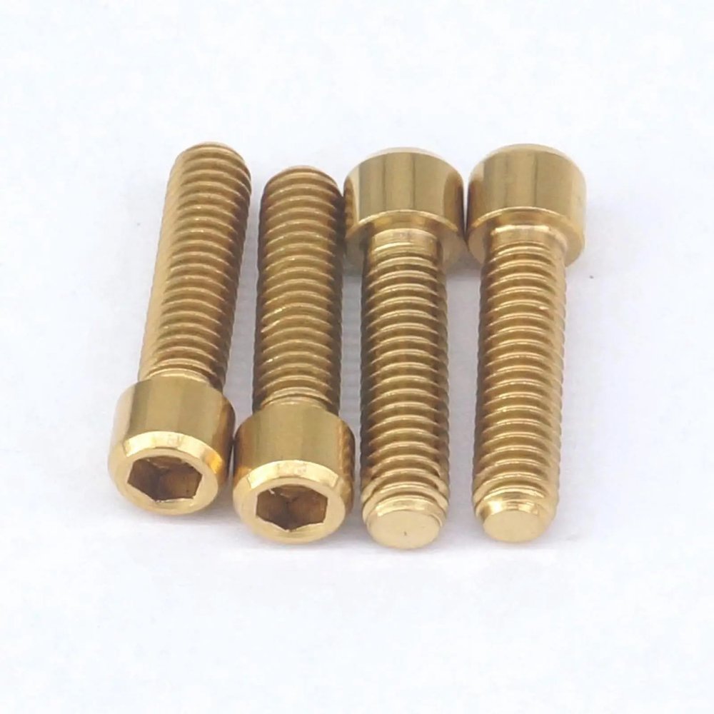 4pcs M4x15mm Golden GR5 Titanium Bolt Screw for Bicycle Derailleur