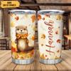 Hyturtle Personalized Fall Otter Maple Leaves Tumbler - Birthday Gifts For Otter Lovers - Fall Autumn Decor Gifts For Farmhouse Thanksgiving - Custom Name 20oz Stainless Steel Tumbler Travel Cup view 2