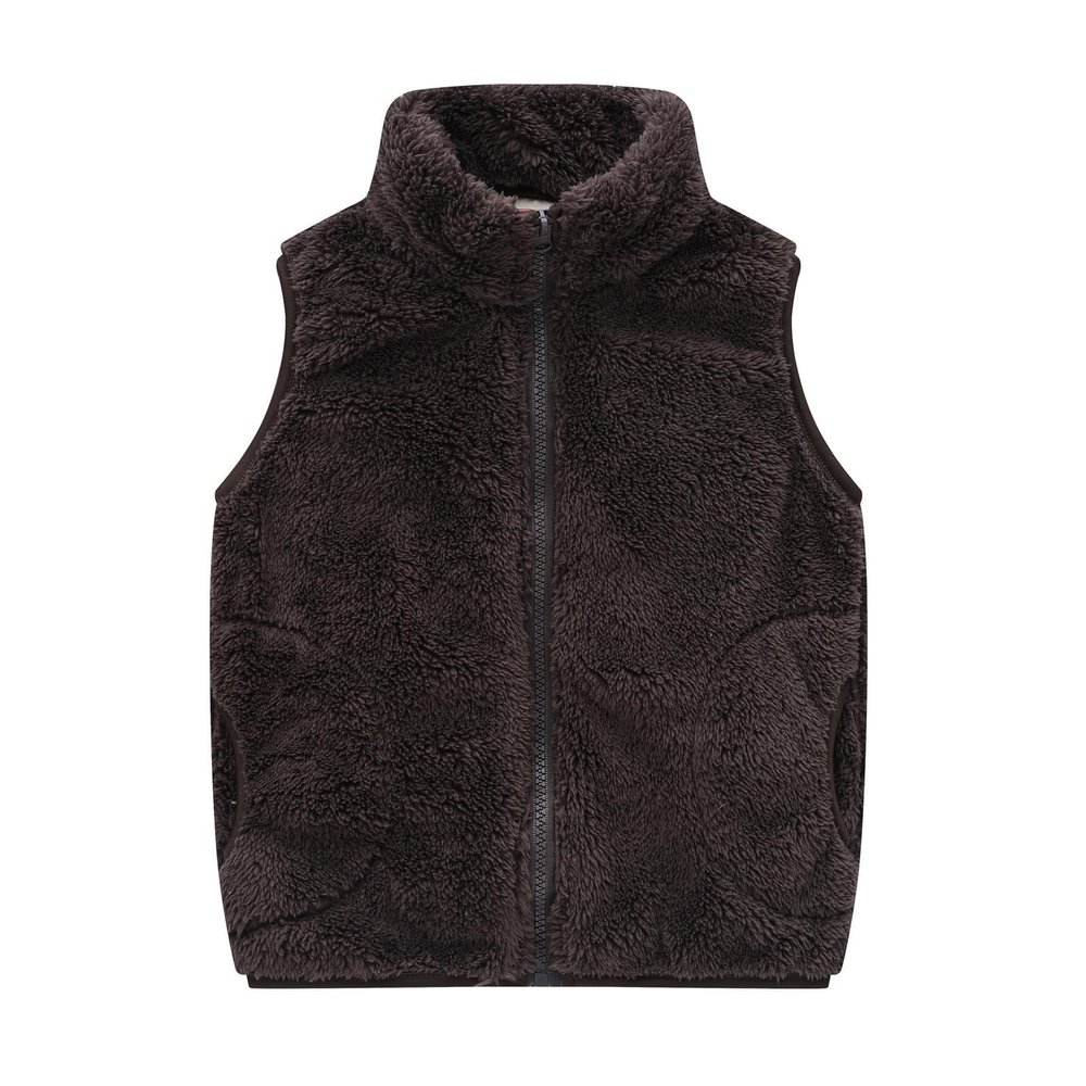 Kids Boys Full Zip Polar Fleece Vest Sleeveless Outwear Lightweight Warm Jacket with Pockets (Brown, 18-24 Months)
