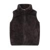 Kids Boys Full Zip Polar Fleece Vest Sleeveless Outwear Lightweight Warm Jacket with Pockets (Brown, 18-24 Months) view 1