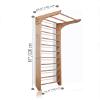 Wooden Wall Stall Bars for Kids and Adults - Swedish ladder with Pull-Up Bar - Sport Ladder Suitable for Home, School, Yoga and Pilates Studio (Fixed Pull Up Bar) view 2