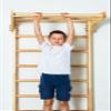 Wooden Wall Stall Bars for Kids and Adults - Swedish ladder with Pull-Up Bar - Sport Ladder Suitable for Home, School, Yoga and Pilates Studio (Fixed Pull Up Bar) view 3