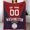 Custom Baseball Throw Blanket Add Name and Number Gifts for Fans Decorative for Bedroom Living Room,50" x 40",60" x 50",80" x 60" view 1