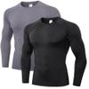 Men's Compression Shirts Long Sleeve Athletic T Shirt Workout Cool Dry Running Tops Gym Undershirts Baselayers 1/2 Pack view 1
