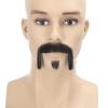 Adytom Mens 100% Human Hair Hand Knotted Lace Invisible Halloween Costume Beard Realistic False Facial Hair Goatee Mustache (Black) view 1