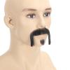 Adytom Mens 100% Human Hair Hand Knotted Lace Invisible Halloween Costume Beard Realistic False Facial Hair Goatee Mustache (Black) view 2