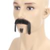 Adytom Mens 100% Human Hair Hand Knotted Lace Invisible Halloween Costume Beard Realistic False Facial Hair Goatee Mustache (Black) view 3